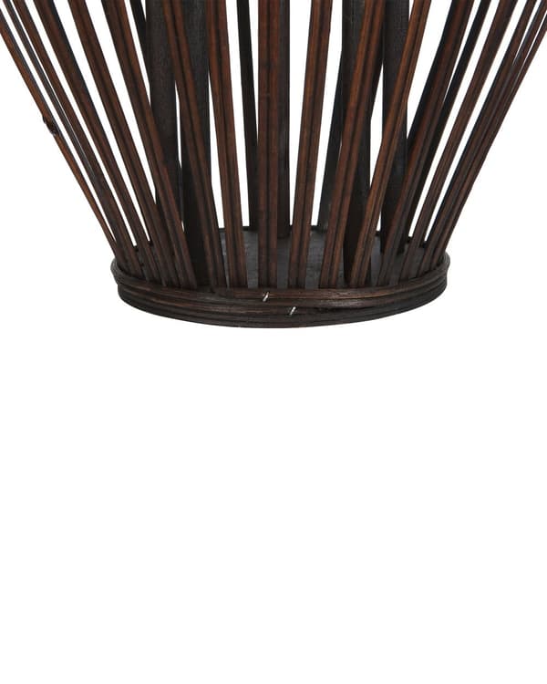 Ljuslykta Mörkt Trä Bambu Trä 43 cm med Glas Ljushållare Boho Stil Inomhus