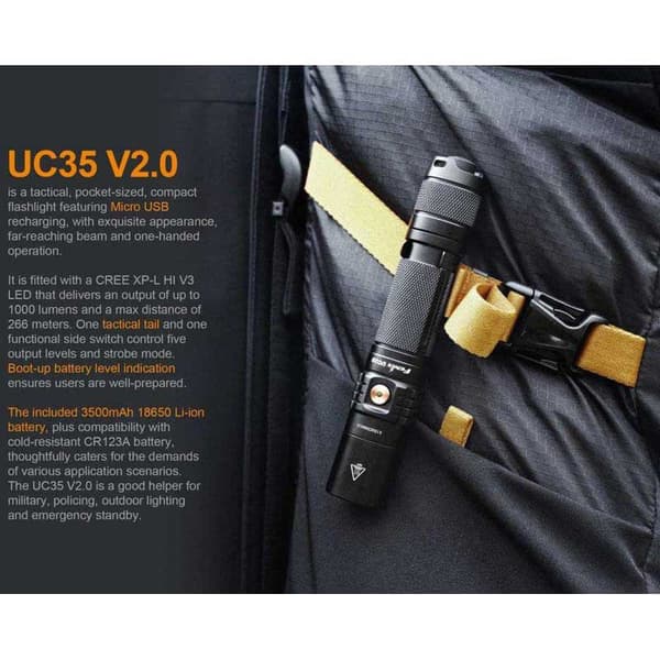Fenix Uc35 V2.0 Musta 1000 Lumens