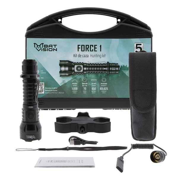 Bat Vision Led Ficklampa Kit Force One Svart 1000 Lumens