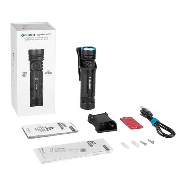 Olight Neutraali Valkoinen Led-taskulamppu Seeker 4 Pro Hopeinen 46000 Lumens