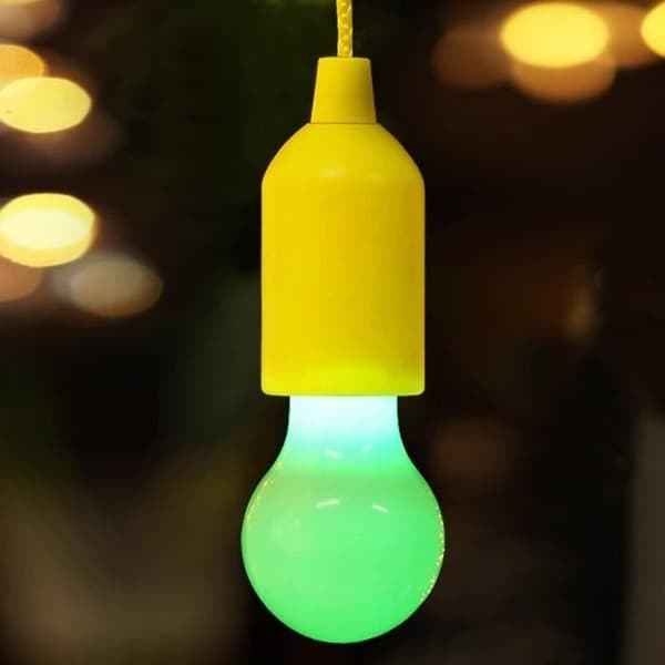 ouniondo® Bärbar dragsladd Glödlampa Utomhus Trädgård Camping Hängande LED-ljus YE Yellow_love281