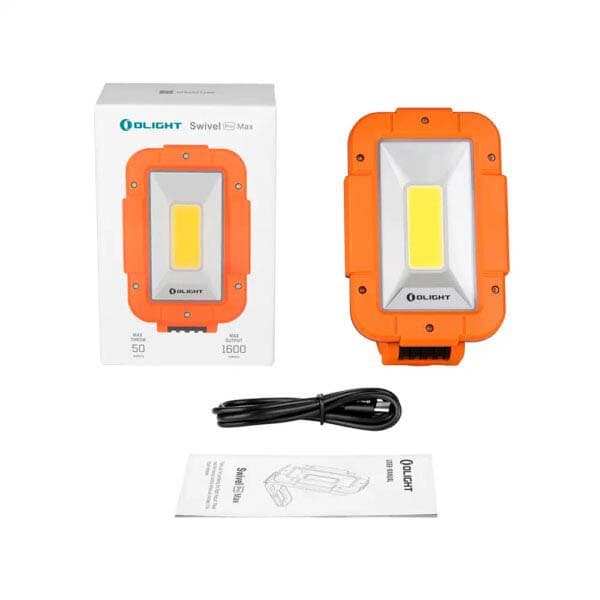 Olight Arbejds Led Lommelygte Swivel Pro Max Orange 1600 Lumens