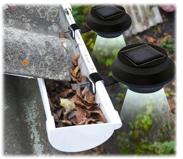 SHOP-STORY -GUTLIGHTS: Paket med 3 Solar Gutter Lights: Lys upp din trädgård eller terrass enkelt!