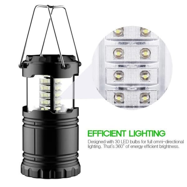 LED-campingljus, ultraljust, fällbar utomhuscampinglampa Vattentät, uppladdningsbar vandringsficklampa