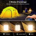 Miniatyrbild 3 av 6: Uppladdningsbar campinglykta, uppladdningsbar LED campinglampa - 3000K varmt vitt ljus, justerbar ljusstyrka 3 lägen