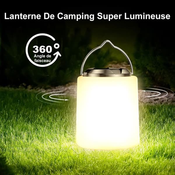 Uppladdningsbar campinglykta, uppladdningsbar LED campinglampa - 3000K varmt vitt ljus, justerbar ljusstyrka 3 lägen