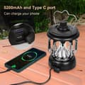 Miniatyrbild 3 av 4: LED campinglampa USB uppladdningsbar vintage dimbar varmt och vitt ljus 5200mAh Power Bank, svart[Energiklass A+++]