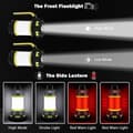 Miniatyrbild 3 av 4: Uppladdningsbar LED-lykta, USB Uppladdningsbar LED-lampa för campinglykta Ficklampa 360° belysning 6 lägen, IP65 vattentät bärbar hängande
