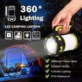 Miniatyrbild 2 av 4: Uppladdningsbar LED-lykta, USB Uppladdningsbar LED-lampa för campinglykta Ficklampa 360° belysning 6 lägen, IP65 vattentät bärbar hängande