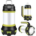 Miniatyrbild 1 av 4: Uppladdningsbar LED-lykta, USB Uppladdningsbar LED-lampa för campinglykta Ficklampa 360° belysning 6 lägen, IP65 vattentät bärbar hängande