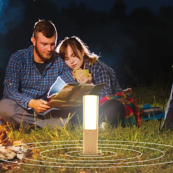 Campinglampa, 4000mAh uppladdningsbar campinglampa Vikbar campinglykta Campinglampa med 3 ljusstyrkalägen, ljusgrå