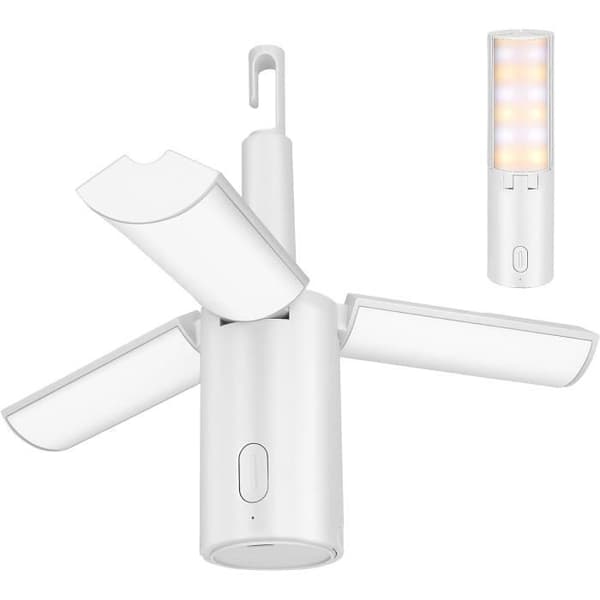 Campinglampa, 4000mAh uppladdningsbar campinglampa Vikbar campinglykta Campinglampa med 3 ljusstyrkalägen, ljusgrå