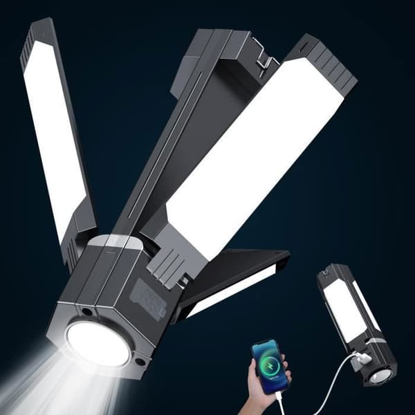 Typ-C hopfällbar campinglykta, USB-laddningsbar, 3000 mah batteri, ficklampa, powerbank, 3-i-1 campinglykta