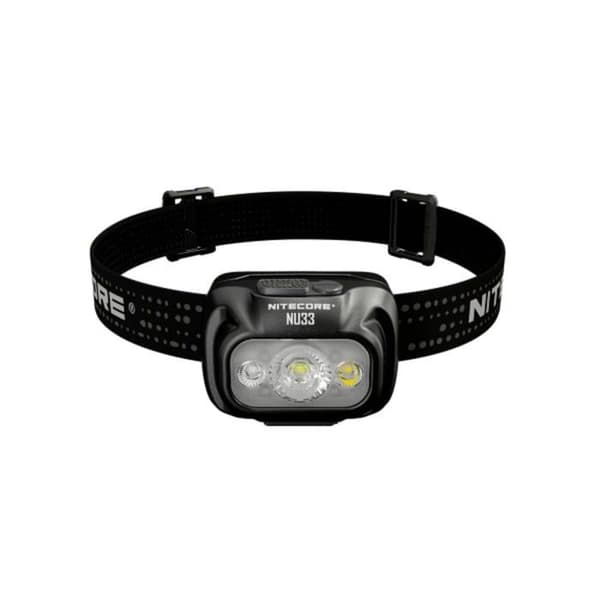 Nitecore - NU33 - Pannlampa 700 Lumen USB C Uppladdningsbar pannlampa med rött ljus Svart