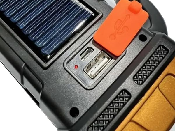 Ficklampa med Handtag / LED-Strålkastare – Solcell & Powerbank