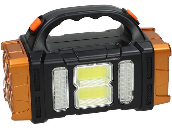 Ficklampa med Handtag / LED-Strålkastare – Solcell & Powerbank