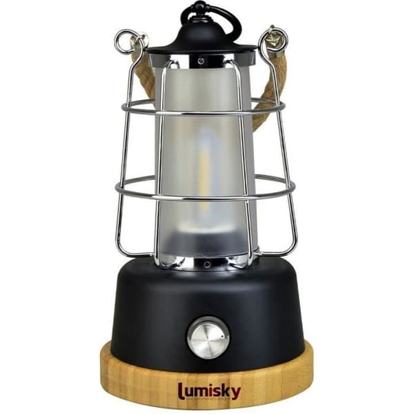 Trådlös lykta - LUMISKY - WILDY - H23 cm - Rephandtag - Varmvit och dimbar LED