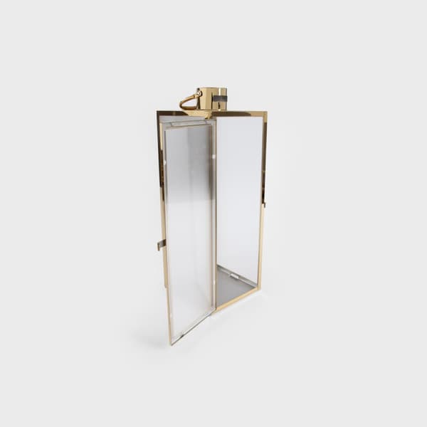 lykta | TONDO | guld med räfflat glas | 18x18x50 cm | 705120