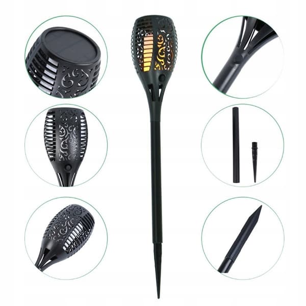 Lommelygte LED SOLARLAMPE HaveFLAMME 78 CM