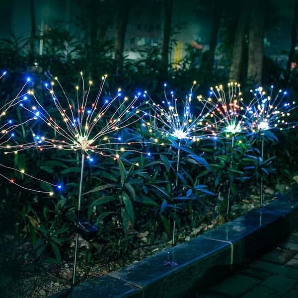 2x aurinkoinen puutarhavalaisin DANDELION 120 LED XXL