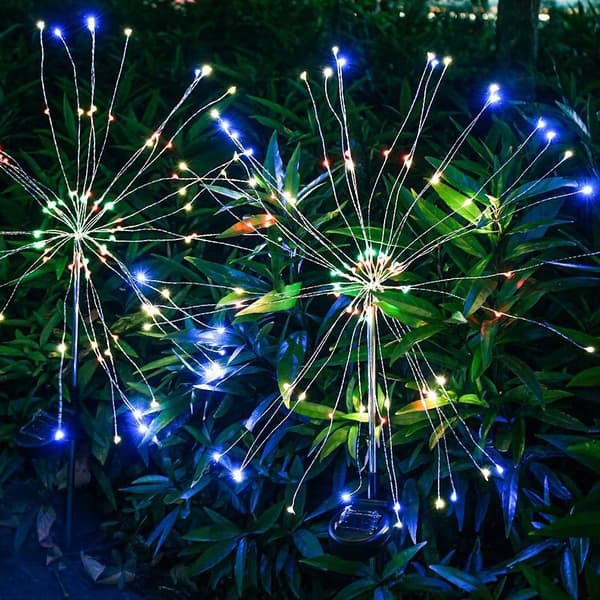 2x aurinkoinen puutarhavalaisin DANDELION 120 LED XXL
