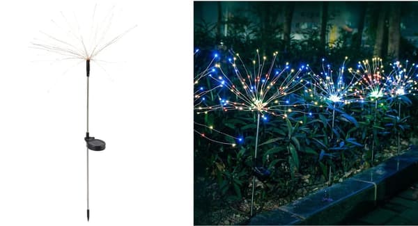 2x aurinkoinen puutarhavalaisin DANDELION 120 LED XXL