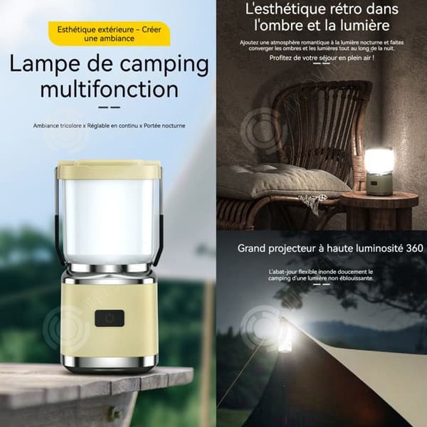 INN Mini campinglampa multifunktionell vattentät uppladdningsbar kan hängas bärbar 4 nivåer justerbar campinglykta