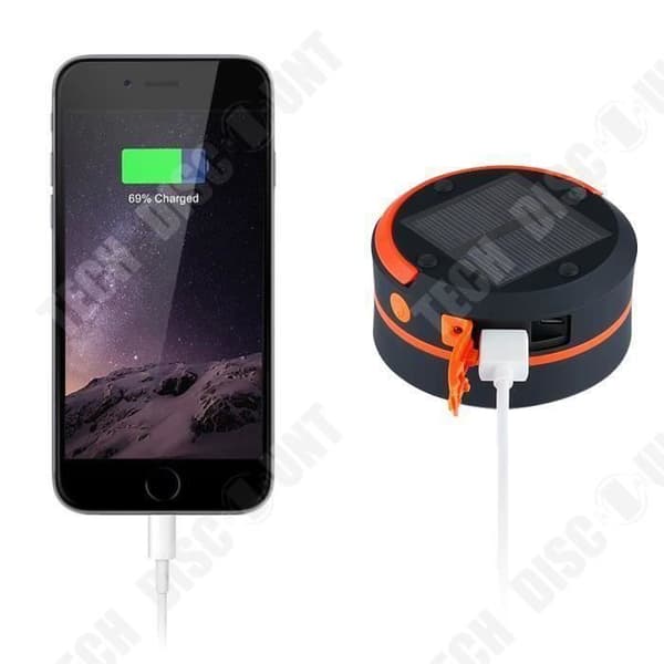 TD® Fällbart Solar Camping Light Vattentätt Nödbatteri USB-laddare Red Camp Forest Tält Fulladdad