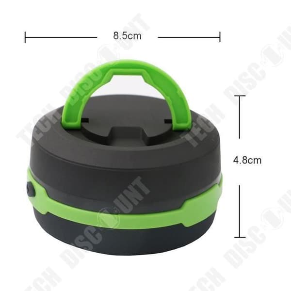 TD® LED campingljus - Bärbar campinglykta LED vandringsnattlampa Vikbar ficklampa svart och grön