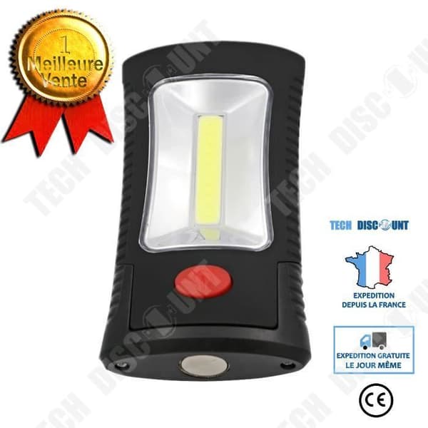 TD® Portable 3 LED Lantern Light - Multifunktionell arbetsfackla Camping Ficklampa Cykel Lantern Svart