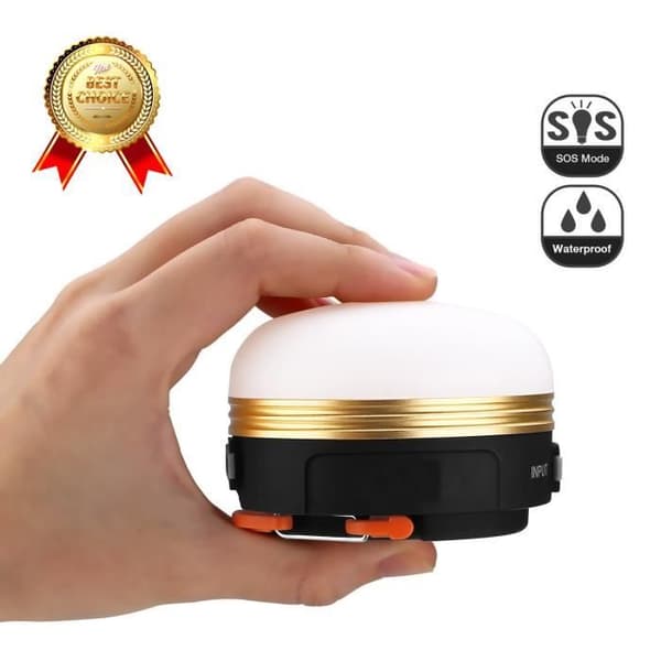 USB uppladdningsbar LED-campinglampa - HÖGTEKNISK &amp; VÄLBEFINNANDE - Tre ljusstyrkainställningar - Svart