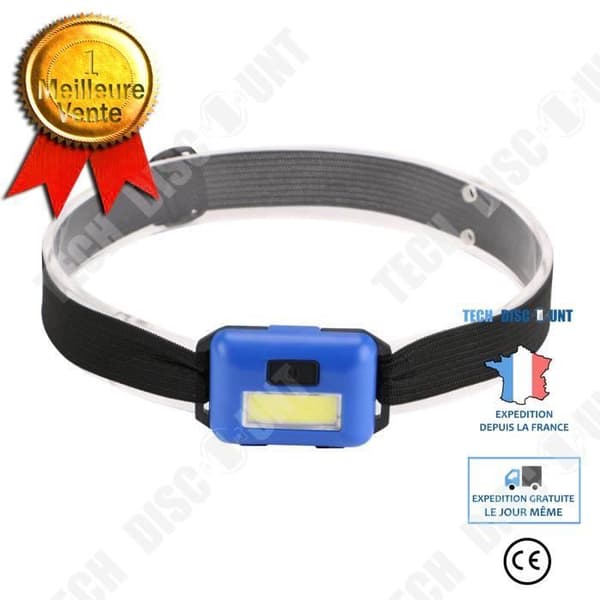TD® Camping Pannlampa Ficklampa Utomhus Lykta Lampa LED 3 Mode AAA Spotlight Pannlampa Camping Justerbar Blått Ljus