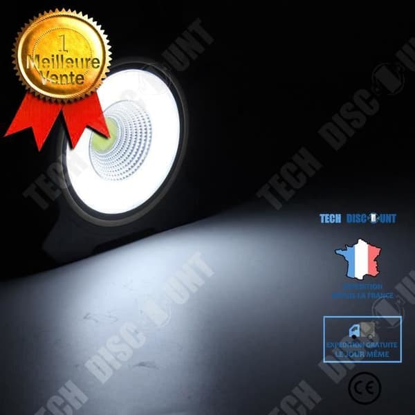 TD® USB Solar COB LED campinglykta - bärbar projektorlampa - extra ljus lykta grå