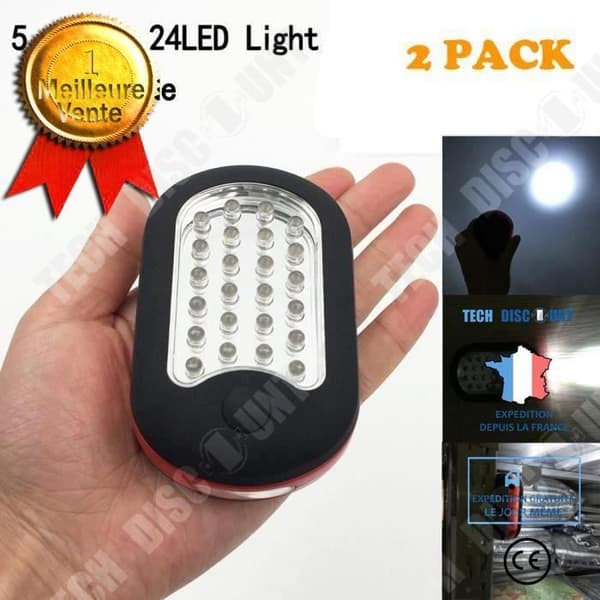 TD® 2-pack ficklampor Camping arbetslampa Utomhus hänglampa Magnetisk krok Lykta Laddningsljus LE