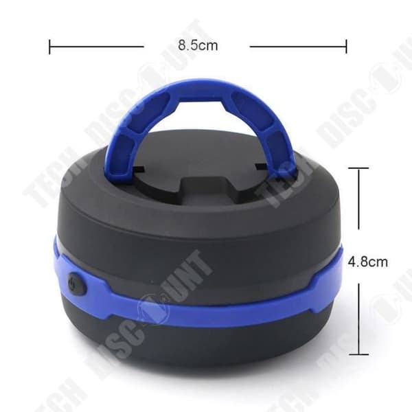 TD® LED Camping Light - Bärbar Camping Lykta LED Vandring Nattlampa Vikbar ficklampa Svart och Blå