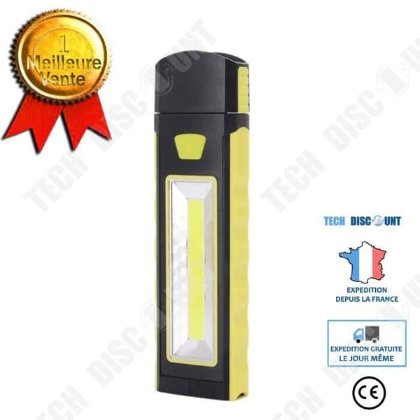 TD® Kraftfull LED-lykta med dubbla magneter knuten till bilreparationsarbetslampor Gula LED-lampor