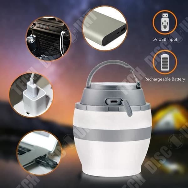 TD® Myggmedelslampa - Multifunktionscampinglykta - LED Torch Vandring UV-lampa Vattentät IP67 USB Uppladdningsbar med kabel
