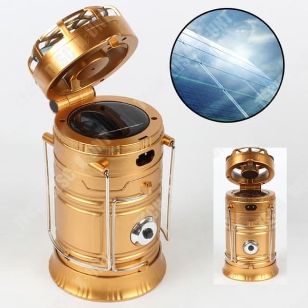 TD® Solar LED Lamp Saving Camping Ljus Fläkt Utomhus Portabelt Utetält Ljusstyrka Energi Power Belysning