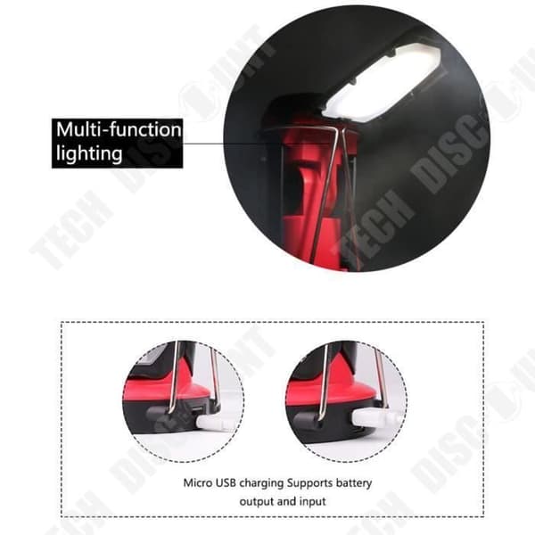 TD® multifunktionell utomhuslykta 4 LED-ljus COB-ficklampa USB-krok Laddning Bilunderhåll Arbete Camping