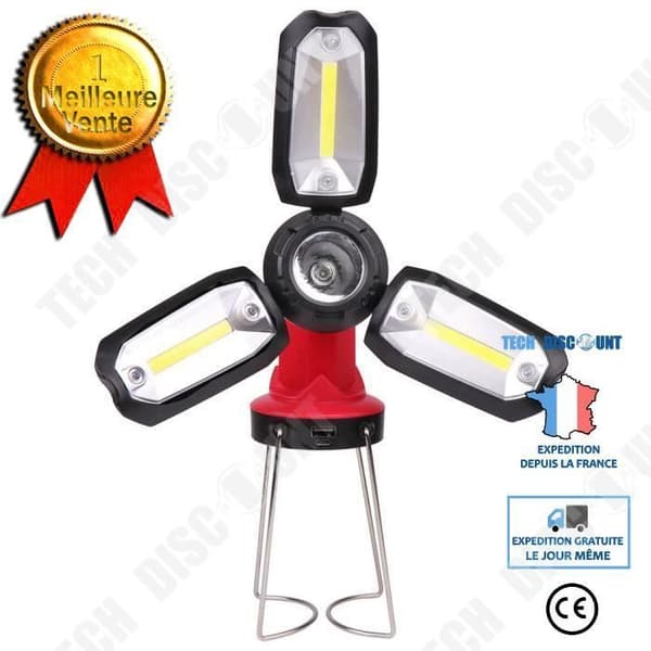 TD® multifunktionell utomhuslykta 4 LED-ljus COB-ficklampa USB-krok Laddning Bilunderhåll Arbete Camping