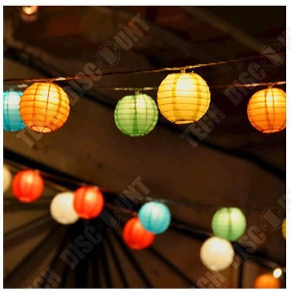 TD® Set med 20 Fairy Lantern Garland för trädgårdshem, bröllopsdekoration Festlig belysning - flerfärgad lampskärm