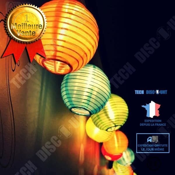 TD® Set med 20 Fairy Lantern Garland för trädgårdshem, bröllopsdekoration Festlig belysning - flerfärgad lampskärm