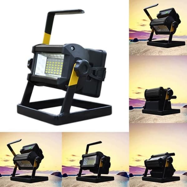 TD® Uppladdningsbar bärbar LED-lyktalampa - Campinglampa - 18650 Fiskeljus och laddare - 36 lysdioder med kraftig bas