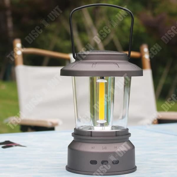 TD® Retro Laddningshästlampa Utomhuscamping Vattentät bärbar tältlampa med Bluetooth ljudbelysning