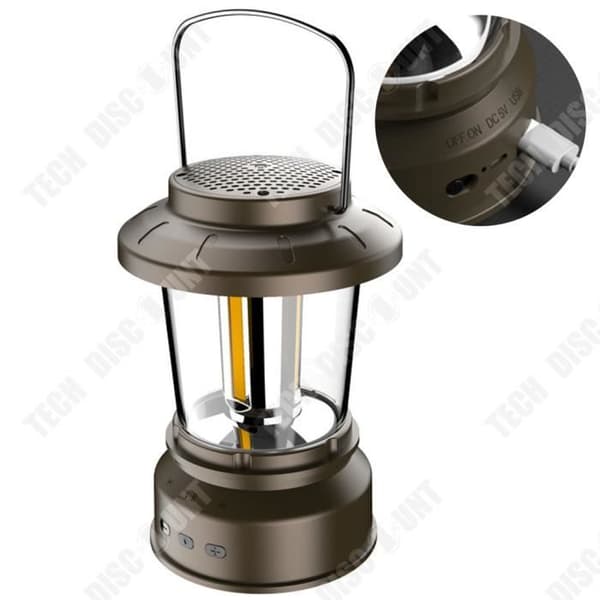 TD® Retro Laddningshästlampa Utomhuscamping Vattentät bärbar tältlampa med Bluetooth ljudbelysning