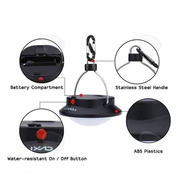 CONFO® batteridriven campinglampa hänglampa inomhus utomhus vattentät kraftfull bärbar 60 LED vitt ljus vandringstält