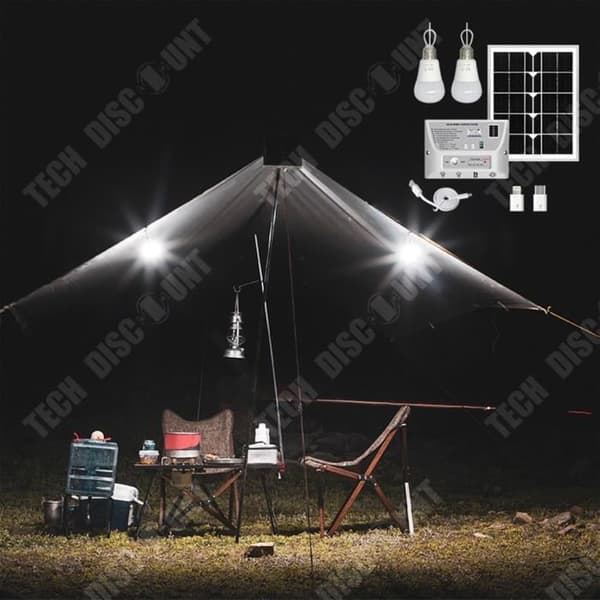 TD® Small Outdoor Camping Solar Power Generation System med Bluetooth Audio Lighting Mobile Power System