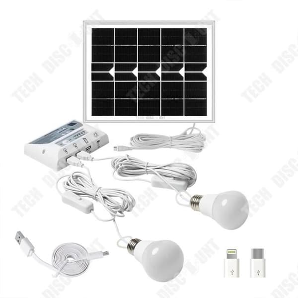 TD® Small Outdoor Camping Solar Power Generation System med Bluetooth Audio Lighting Mobile Power System