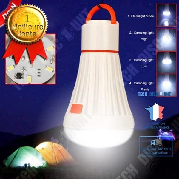 TD® Camping Lantern 6 LED Orange Lighting Camp Vandring Camping tältljus 3 x AAA-batterier 4 ljuslägen
