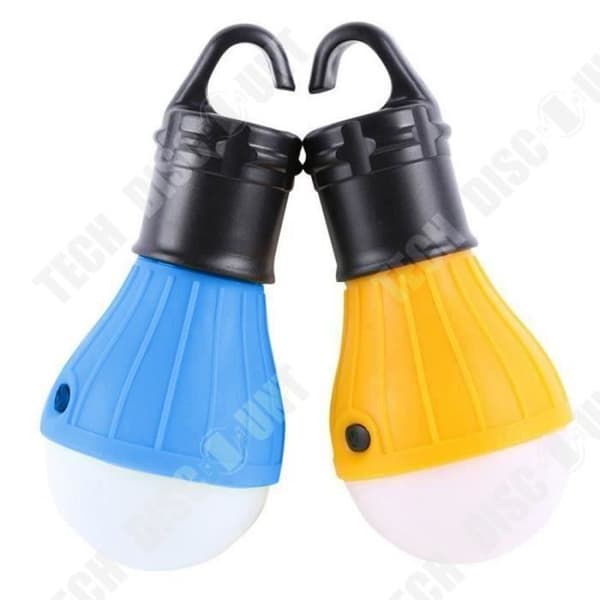 2-pack campinglampor utomhusbelysning vandring tält läge växling LED-ljus ström 3 AAA-batterier blå gul